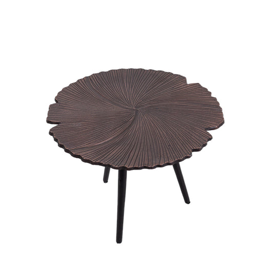 LEAF 40 SIDE TABLE COPPER ANTIQUE ΜΑΥΡΟ 40x40xH32cm