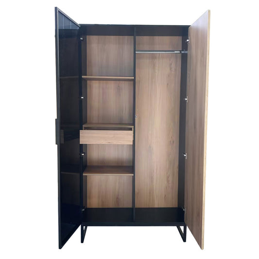 MYSTERY ΕΠΙΠΛΟ ΕΙΣΟΔΟΥ 2ΠΟΡΤΕΣ ΦΥΣΙΚΟ ΣΚΟΥΡΟ ΜΑΥΡΟ 104x39x210