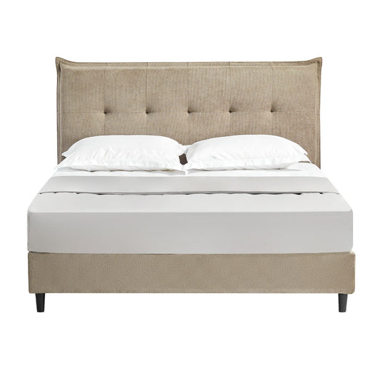 LIFE ΚΡΕΒΑΤΙ (ΓΙΑ ΣΤΡΩΜΑ 160x200cm) BEIGE 200x160xH107cm