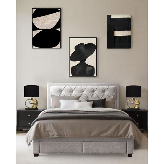 NOBLE ΚΡΕΒΑΤΙ (ΓΙΑ ΣΤΡΩΜΑ 160x200cm) ΓΚΡΙ ΑΝΟΙΧΤΟ 216.5x165x122