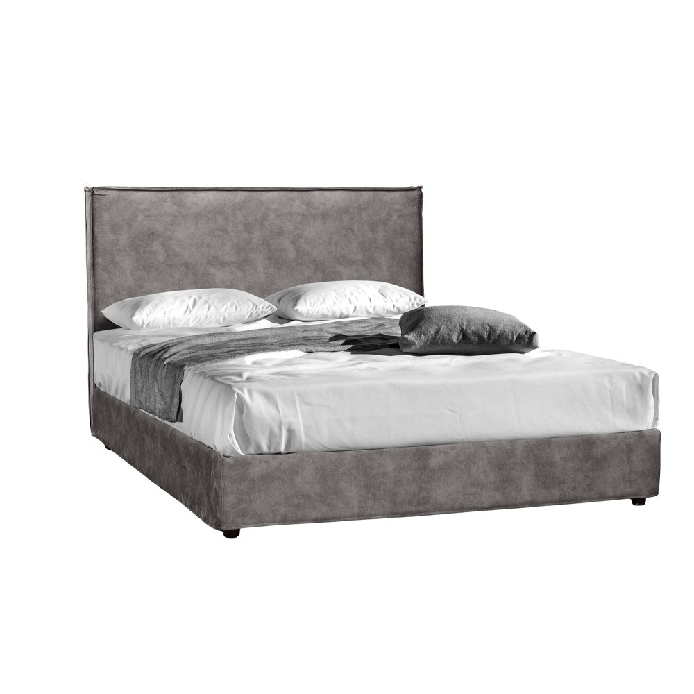 DOMUS ΚΡΕΒΑΤΙ (ΓΙΑ ΣΤΡΩΜΑ 160x200cm) SILVER ΓΚΡΙ 210x160x115