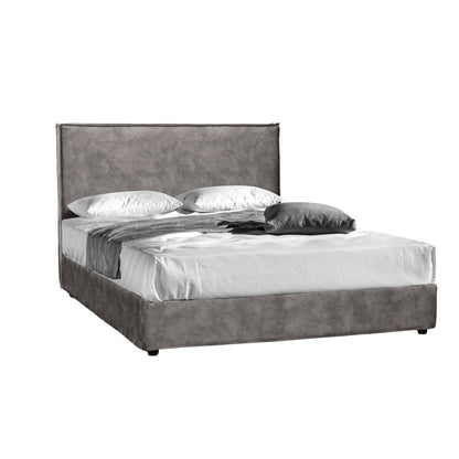 DOMUS ΚΡΕΒΑΤΙ (ΓΙΑ ΣΤΡΩΜΑ 160x200cm) SILVER ΓΚΡΙ 210x160x115