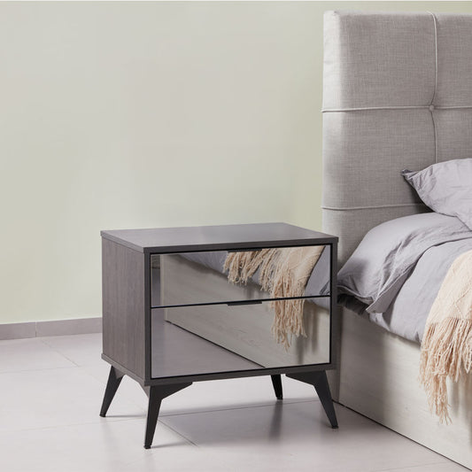 SPECCHIO ΚΟΜΟΔΙΝΟ 2ΣΥΡΤΑΡΙΑ ΜΑΥΡΟ OAK ΚΑΘΡΕΠΤΗΣ 58x39x55