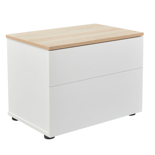 LUCIDO ΚΟΜΟΔΙΝΟ 2ΣΥΡΤΑΡΙΑ ΛΕΥΚΟ OAK ΦΥΣΙΚΟ 58x39x44.5