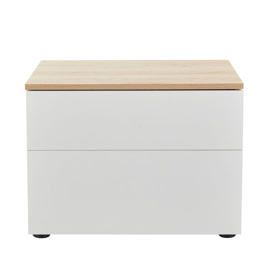 LUCIDO ΚΟΜΟΔΙΝΟ 2ΣΥΡΤΑΡΙΑ ΛΕΥΚΟ OAK ΦΥΣΙΚΟ 58x39x44.5