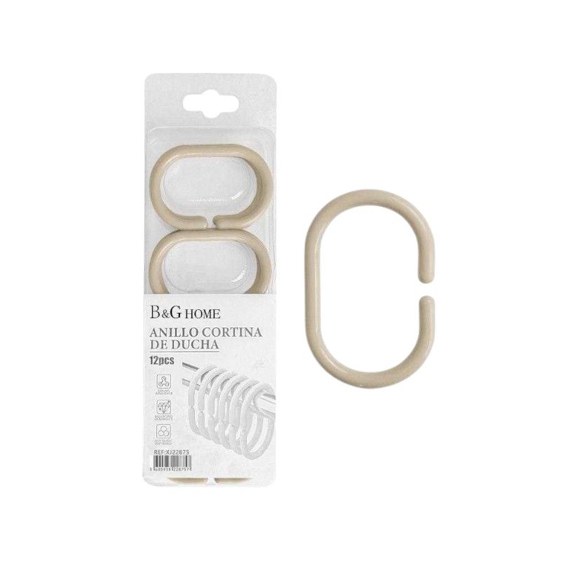 Κρίκοι κουρτίνας μπάνιου – Beige – 21587