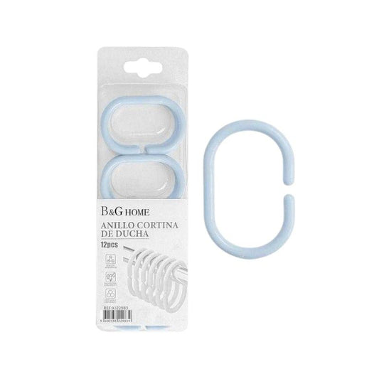 Κρίκοι κουρτίνας μπάνιου – Light Blue – 21695