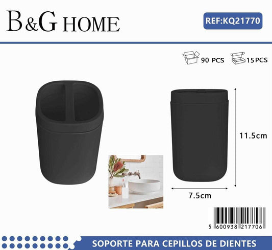 Θήκες οδοντόβουρτσας πλαστικές σε σετ 5Χ – Black – 21770