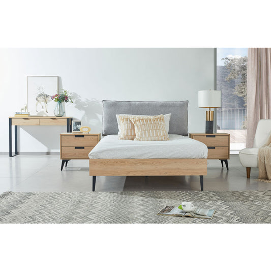 NEON ΚΡΕΒΑΤΙ (ΓΙΑ ΣΤΡΩΜΑ 120x200cm) ΓΚΡΙ ΦΥΣΙΚΟ 127x210x101