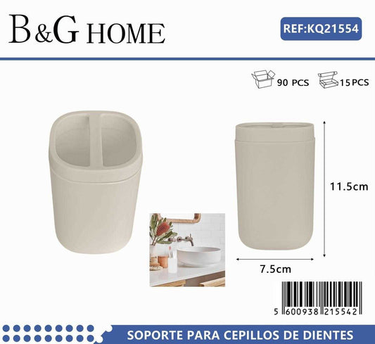 Θήκες οδοντόβουρτσας πλαστικές σε σετ 5Χ – Beige – 21554