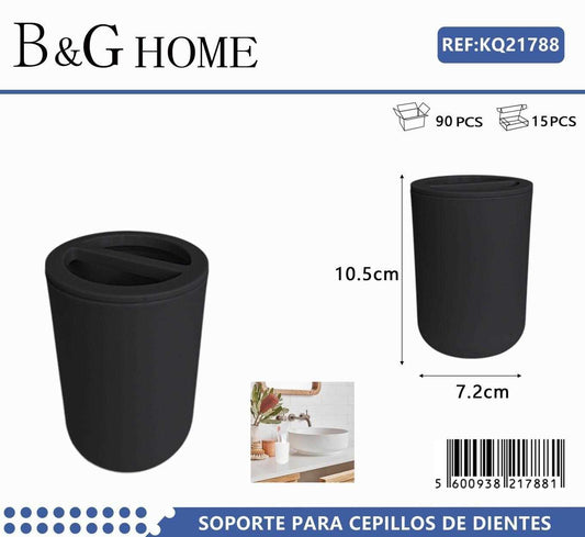 Θήκες οδοντόβουρτσας πλαστικές σε σετ 5Χ – Black – 21788