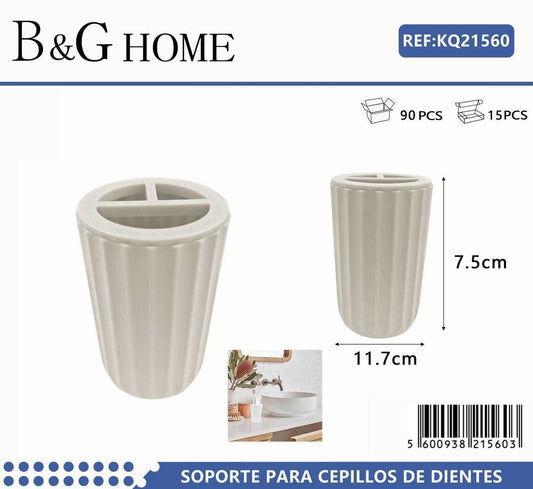 Θήκες οδοντόβουρτσας πλαστικές σε σετ 5Χ – Beige – 21560