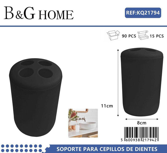Θήκες οδοντόβουρτσας πλαστικές σε σετ 5Χ – Black – 21794