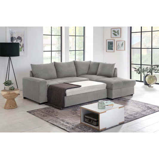 BILL ΚΑΝΑΠΕΣ ΚΡΕΒΑΤΙ ΓΩΝΙΑ ΔΕΞΙΑ ΓΚΡΙ 241x173x94