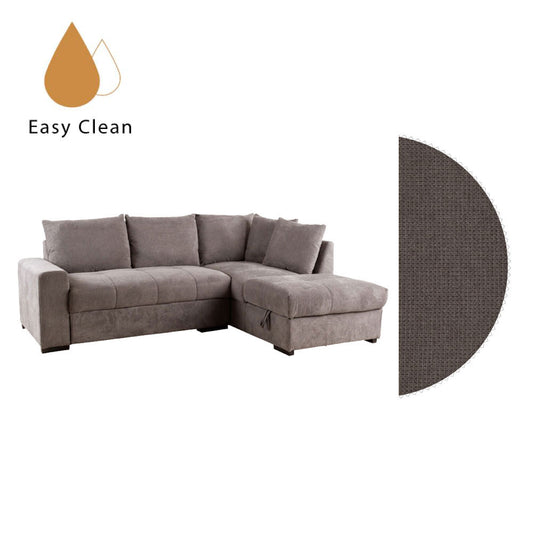 BILL ΚΑΝΑΠΕΣ ΚΡΕΒΑΤΙ ΓΩΝΙΑ ΔΕΞΙΑ TAUPE 241x173x94