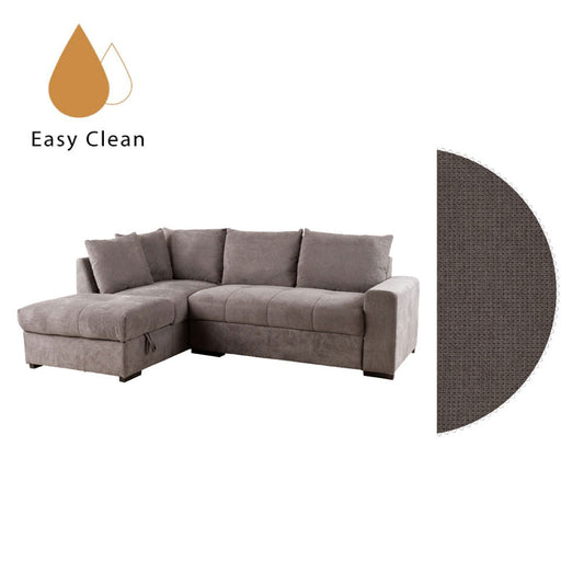 BILL ΚΑΝΑΠΕΣ ΚΡΕΒΑΤΙ ΓΩΝΙΑ ΑΡΙΣΤΕΡΗ TAUPE 241x173x94