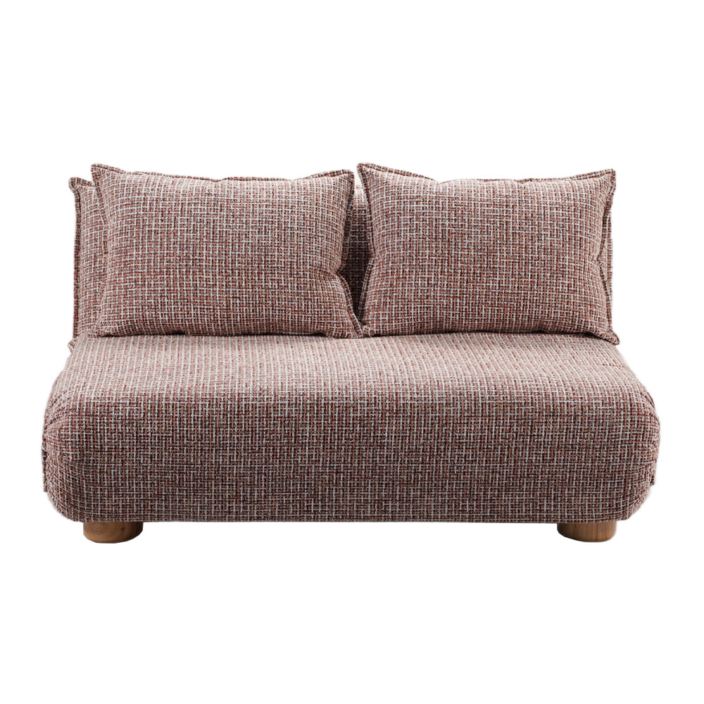FUTON ΚΑΝΑΠΕΣ ΚΡΕΒΑΤΙ 2ΘΕΣΙΟΣ ΑΝΑΔΙΠΛΟΥΜΕΝΟΣ TERRACOTTA BEIGE ΜΕ PATTERN 141x87x76cm
