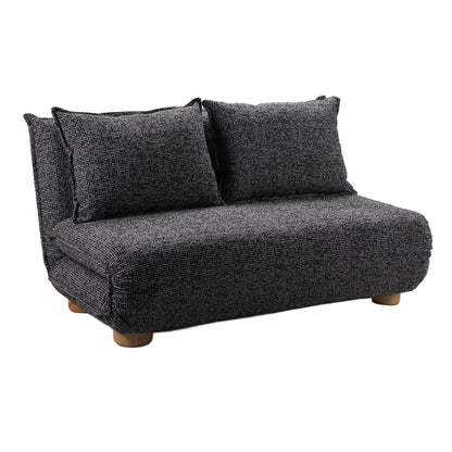 FUTON ΚΑΝΑΠΕΣ ΚΡΕΒΑΤΙ 2ΘΕΣΙΟΣ ΑΝΑΔΙΠΛΟΥΜΕΝΟΣ ΓΚΡΙ ΜΑΥΡΟ ΜΕ PATTERN 141x87x76cm
