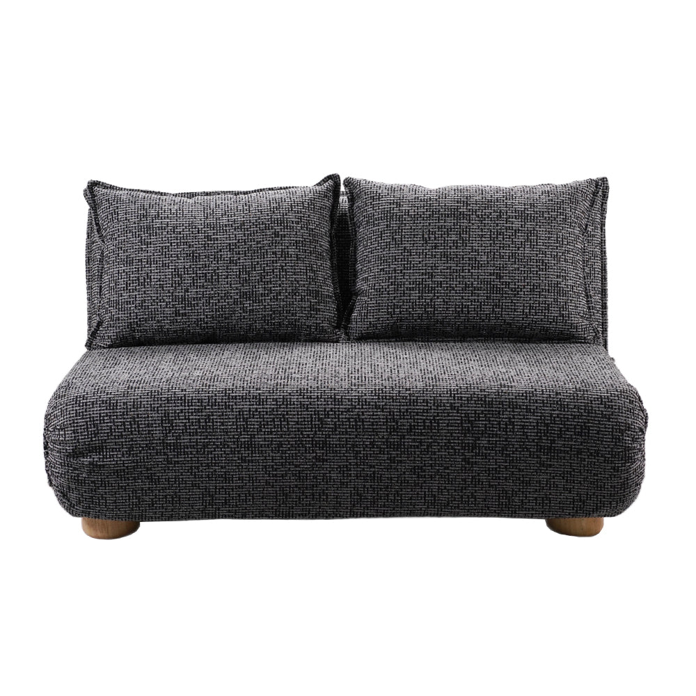 FUTON ΚΑΝΑΠΕΣ ΚΡΕΒΑΤΙ 2ΘΕΣΙΟΣ ΑΝΑΔΙΠΛΟΥΜΕΝΟΣ ΓΚΡΙ ΜΑΥΡΟ ΜΕ PATTERN 141x87x76cm