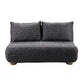 FUTON ΚΑΝΑΠΕΣ ΚΡΕΒΑΤΙ 2ΘΕΣΙΟΣ ΑΝΑΔΙΠΛΟΥΜΕΝΟΣ ΓΚΡΙ ΜΑΥΡΟ ΜΕ PATTERN 141x87x76cm