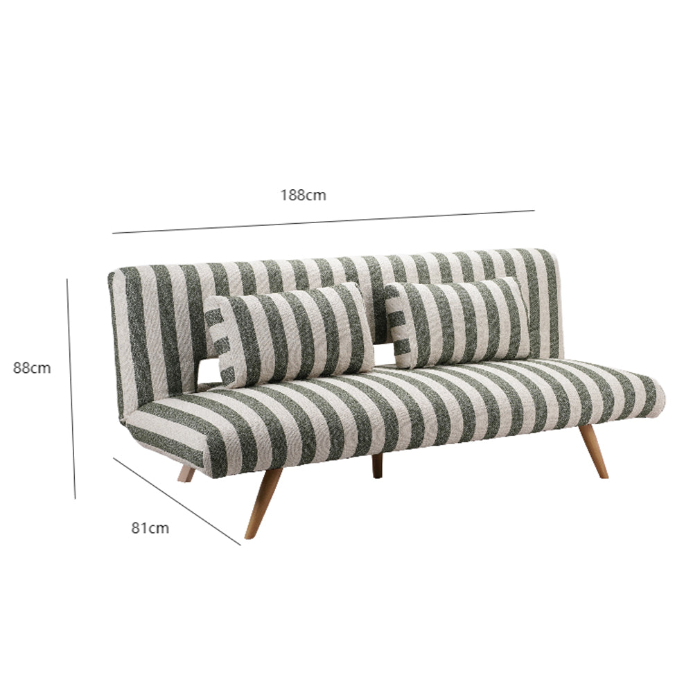 LA SPEZIA ΚΑΝΑΠΕΣ ΚΡΕΒΑΤΙ 3ΘΕΣΙΟΣ OFF WHITE ΛΑΔΙ 188x81x88cm