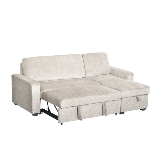 TRESOR ΚΑΝΑΠΕΣ ΚΡΕΒΑΤΙ ΓΩΝΙΑ ΑΝΑΣΤΡΕΨΙΜΗ OFF WHITE 223x145x91cm