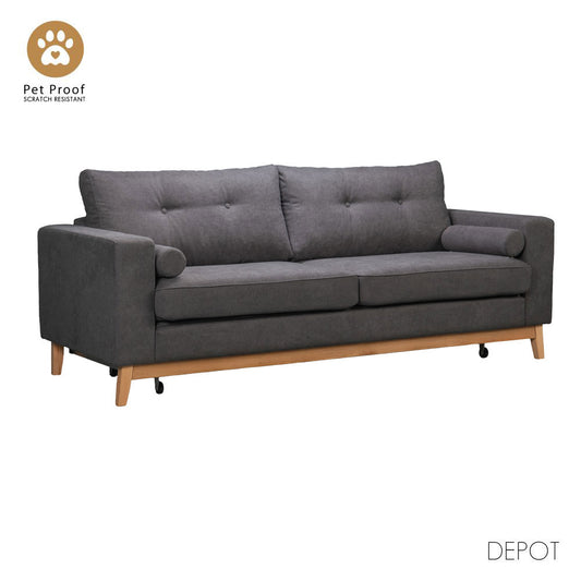 LUSSO ΚΑΝΑΠΕΣ ΚΡΕΒΑΤΙ 3ΘΕΣΙΟΣ ΓΚΡΙ LINO 17 218x85x87