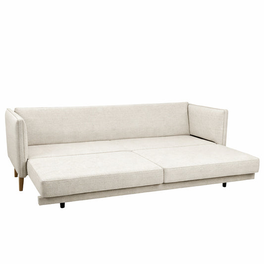 COMMODO ΚΑΝΑΠΕΣ ΚΡΕΒΑΤΙ 3ΘΕΣΙΟΣ OFF WHITE NEVE 02 ΚΑΦΕ NEVE 16 230x81x88cm