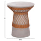 ΒΟΗΘΗΤΙΚΟ ΤΡΑΠΕΖΙ ΣΤΡΟΓΓΥΛΟ DELIA HM18167.03 FIBER CEMENT ΓΚΡΙ & RATTAN Φ40x45Υεκ