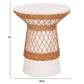 ΒΟΗΘΗΤΙΚΟ ΤΡΑΠΕΖΙ ΣΤΡΟΓΓΥΛΟ DELIA HM18167.02 FIBER CEMENT ΛΕΥΚΟ & RATTAN Φ40x45Υεκ