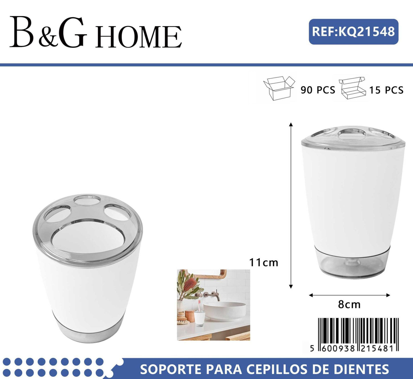Θήκες οδοντόβουρτσας πλαστικές σε σετ 5Χ – White – 21548