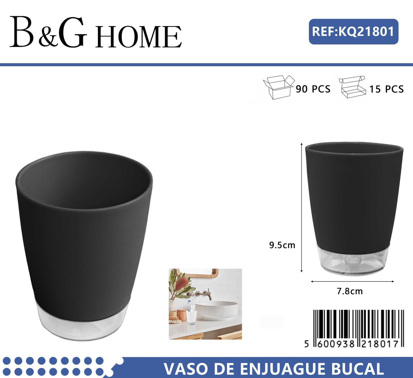 Θήκες οδοντόβουρτσας πλαστικές σε σετ 5Χ – Black – 21801