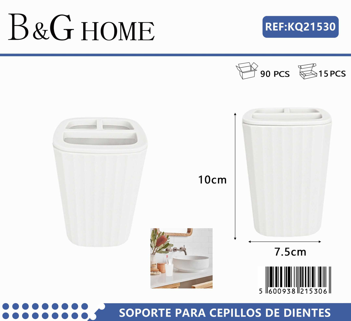 Θήκες οδοντόβουρτσας πλαστικές σε σετ 5Χ – White – 21530