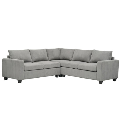 ΓΩΝΙΑΚΟΣ ΚΑΝΑΠΕΣ CALDER HM3286.01 ΓΚΡΙ ΥΦΑΣΜΑ 254x254x90(κάθισμα)x91Υεκ.