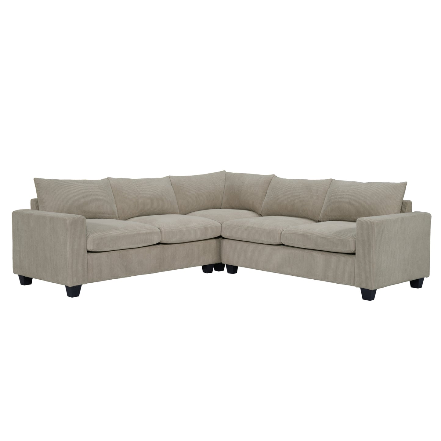 ΓΩΝΙΑΚΟΣ ΚΑΝΑΠΕΣ CALDER HM3286.03 ΜΠΕΖ ΥΦΑΣΜΑ 254x254x90(κάθισμα)x91Υεκ.