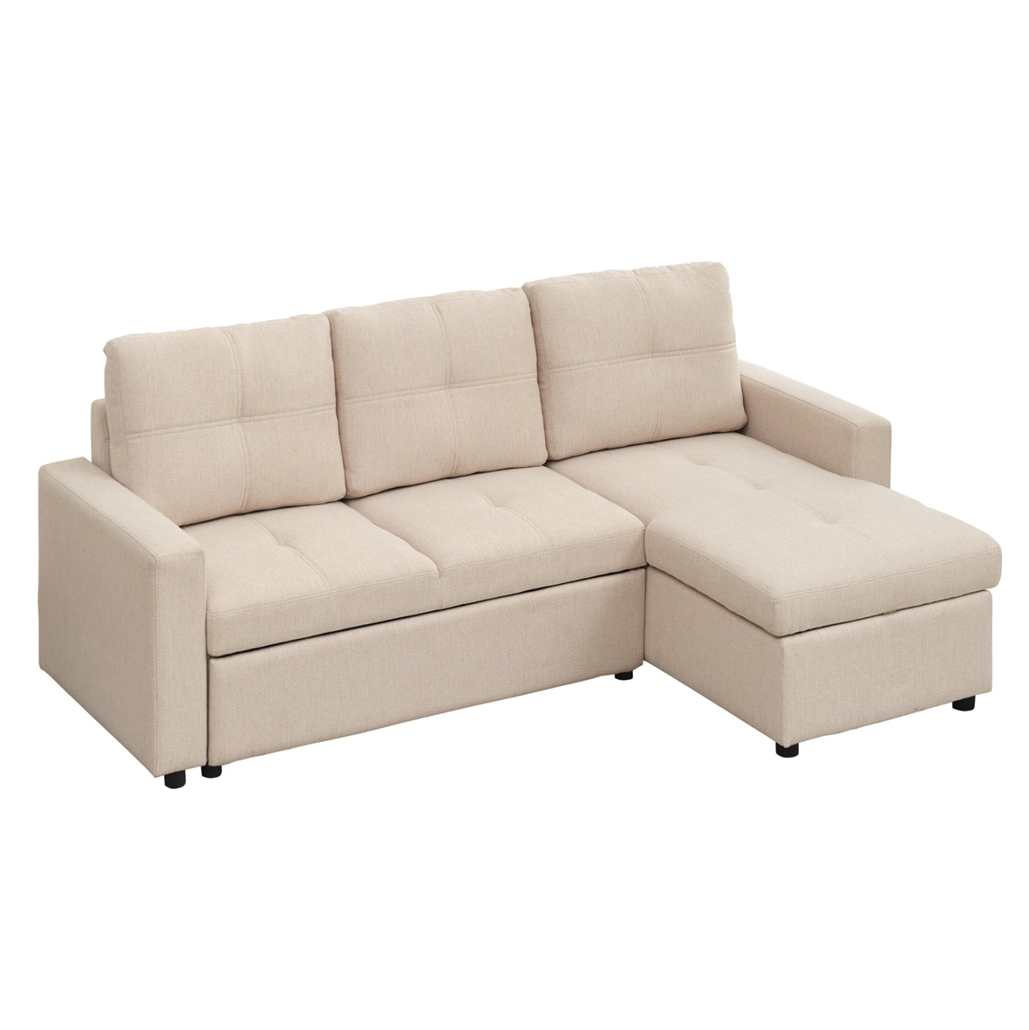 ΓΩΝΙΑΚΟΣ ΚΑΝΑΠΕΣ-ΚΡΕΒΑΤΙ ΑΝΑΣΤΡΕΨΙΜΟΣ SALINO HM3285.03 ΜΠΕΖ ΥΦΑΣΜΑ 213x132x87Yεκ