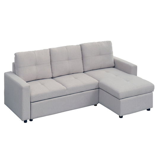 ΓΩΝΙΑΚΟΣ ΚΑΝΑΠΕΣ-ΚΡΕΒΑΤΙ ΑΝΑΣΤΡΕΨΙΜΟΣ SALINO HM3285.01 ΓΚΡΙ ΥΦΑΣΜΑ 213x132x87Yεκ