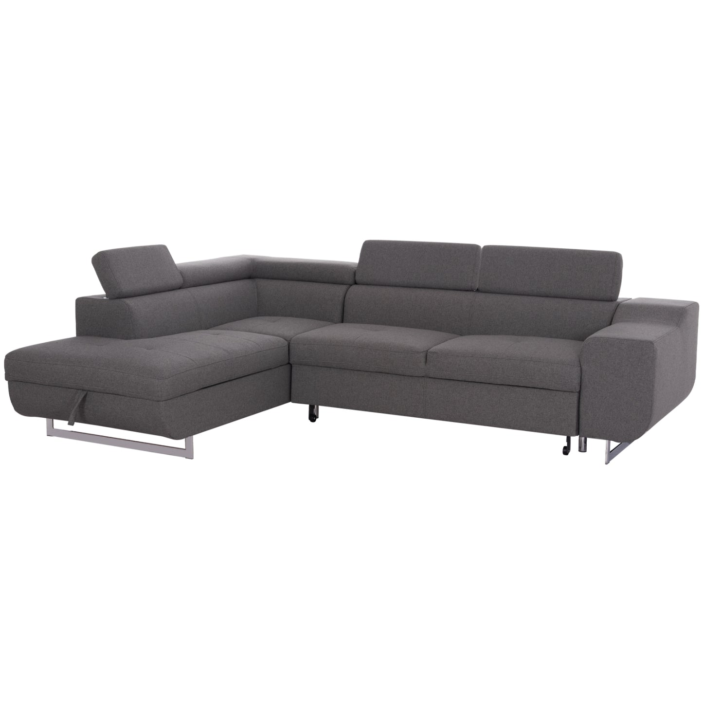 ΓΩΝΙΑΚΟΣ ΚΑΝΑΠΕΣ-ΚΡΕΒΑΤΙ ΜΕ ΑΠΟΘ.ΧΩΡΟ ENCORE HM3301.01L ΓΚΡΙ ΥΦΑΣΜΑ 285x205x90Υεκ.