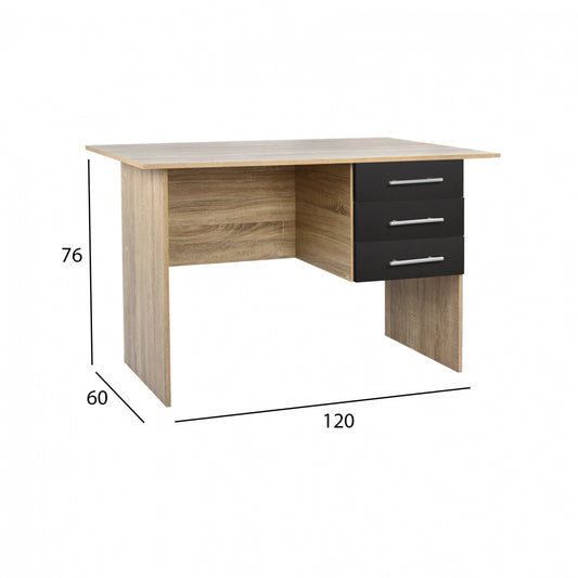 ΓΡΑΦΕΙΟ ΜΕΛΑΜΙΝΗΣ ENSLEY HM2029.04 ΜΕ 3 ΣΥΡΤΑΡΙΑ SONAMA-ΓΚΡΙ 120X60X76 εκ.