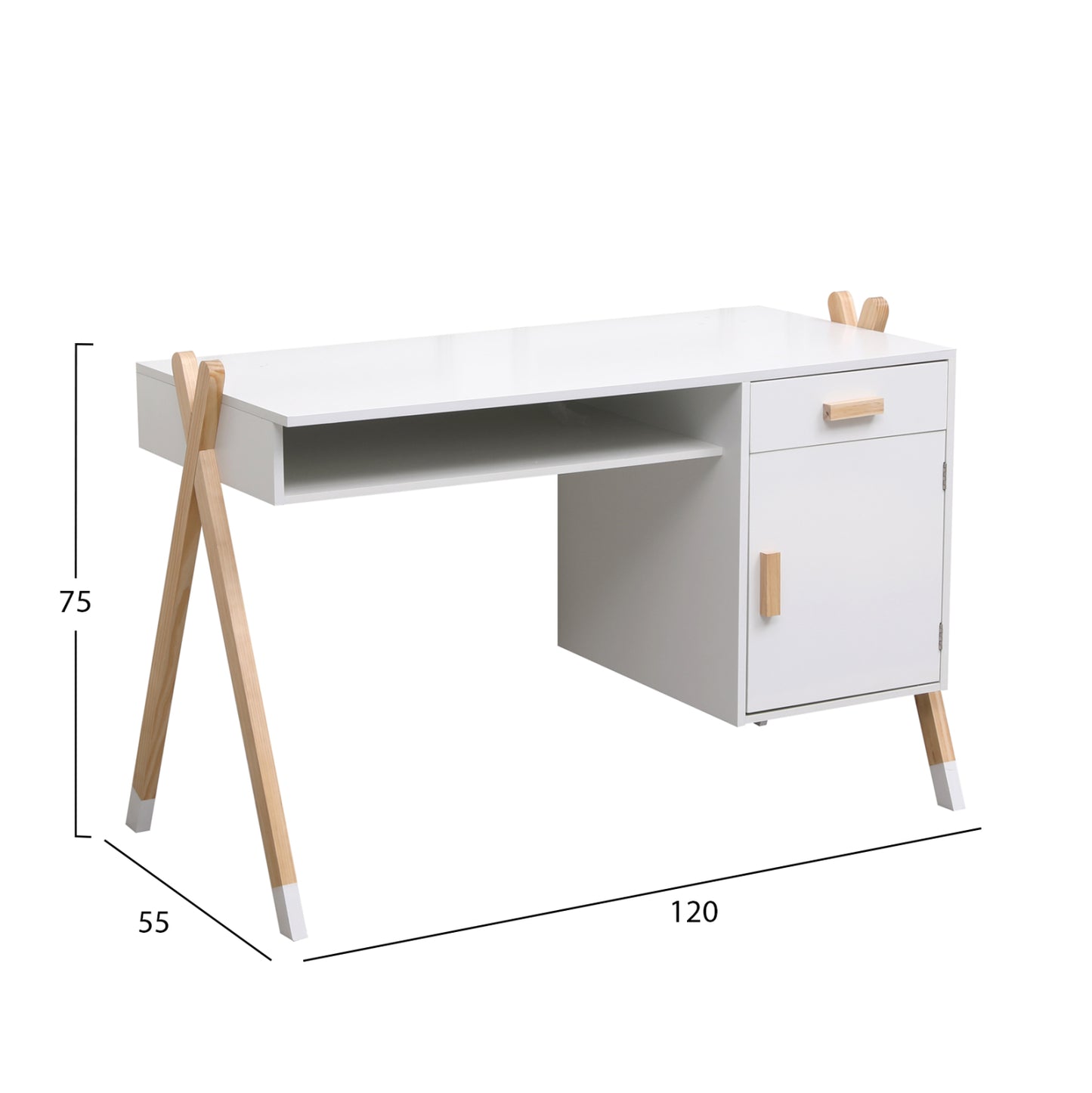 ΓΡΑΦΕΙΟ ΠΑΙΔΙΚΟ PASCHAL HM2496.03 ΜΕΛΑΜΙΝΗ-ΞΥΛΟ ΠΕΥΚΟΥ 120x55x75Υεκ