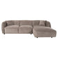 ΚΑΝΑΠΕΣ ΓΩΝΙΑ (ΔΕΞΙΑ) TREAT HM3277.02R ΣΚΟΥΡΟ ΜΠΕΖ ΥΦΑΣΜΑ 270x163x74Υεκ.