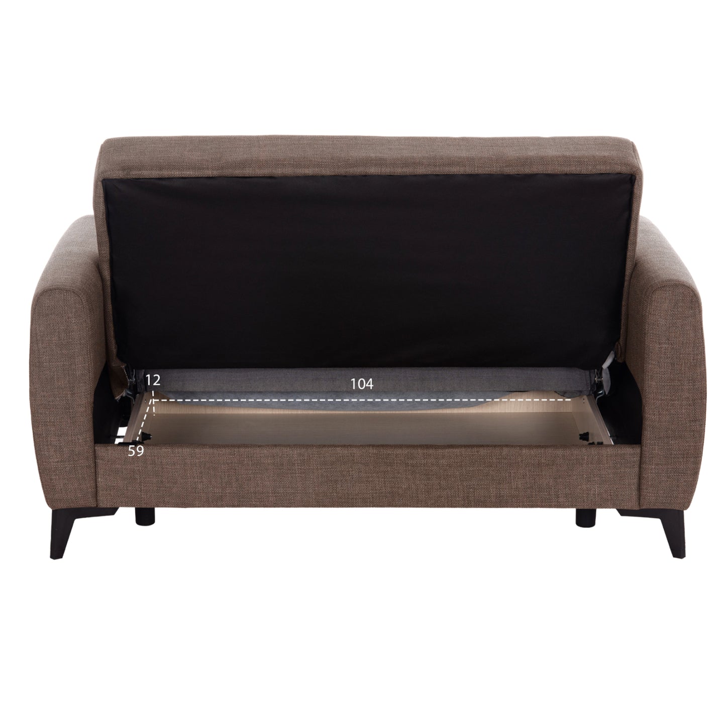 ΚΑΝΑΠΕΣ ΚΡΕΒΑΤΙ ΜΕ ΑΠΟΘ.ΧΩΡΟ ΔΙΘΕΣΙΟΣ NIKKO HM3293.02 ΜΠΕΖ ΥΦΑΣΜΑ 144x75x84Υεκ.