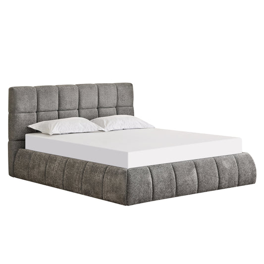 ΚΡΕΒΑΤΙ ΔΙΠΛΟ EDDY HM731.01 ΓΚΡΙ ΜΠΟΥΚΛΕ & ΑΠΟΘΗΚΕΥΤΙΚΟΣ ΧΩΡΟΣ--ΣΤΡΩΜΑ 160x200εκ