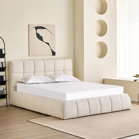 ΚΡΕΒΑΤΙ ΔΙΠΛΟ EDDY HM731.03 ΜΠΕΖ ΜΠΟΥΚΛΕ & ΑΠΟΘΗΚΕΥΤΙΚΟΣ ΧΩΡΟΣ--ΣΤΡΩΜΑ 160x200εκ