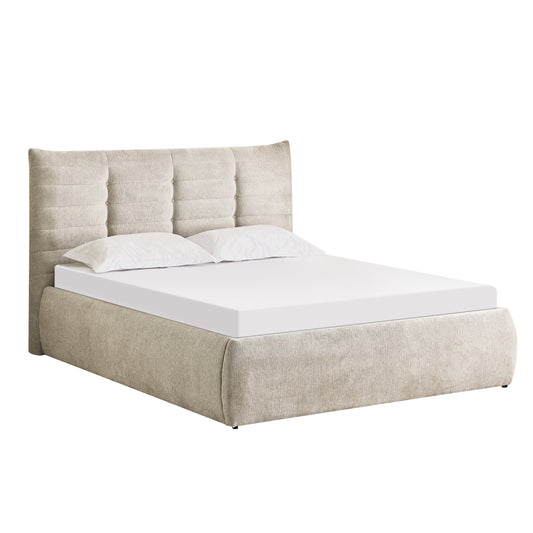 ΚΡΕΒΑΤΙ ΔΙΠΛΟ SANDRA HM732.03 ΜΠΕΖ ΥΦΑΣΜΑ & ΑΠΟΘΗΚΕΥΤΙΚΟΣ ΧΩΡΟΣ--ΣΤΡΩΜΑ 160x200εκ