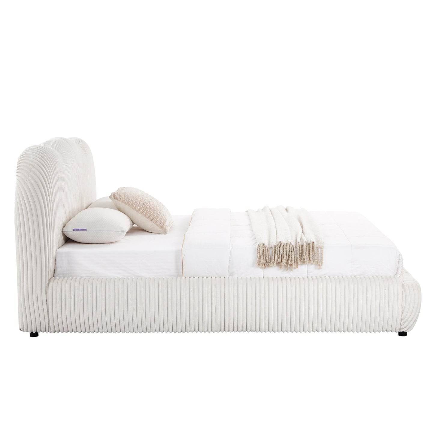 ΚΡΕΒΑΤΙ ΔΙΠΛΟ ΜΕ ΑΠΟΘ.ΧΩΡΟ KALLY HM729.03 ΜΠΕΖ FAUX FUR ΥΦΑΣΜΑ--ΣΤΡΩΜΑ 160x200εκ