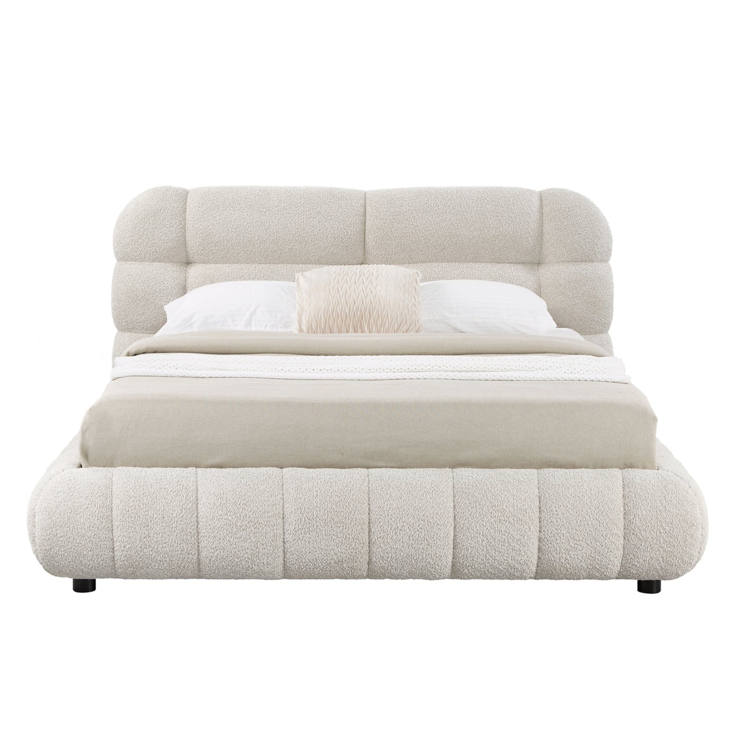 ΚΡΕΒΑΤΙ ΔΙΠΛΟ ΜΕ ΑΠΟΘ.ΧΩΡΟ BUBBLE HM730.03 ΜΠΕΖ ΜΠΟΥΚΛΕ ΥΦΑΣΜΑ--ΣΤΡΩΜΑ 160x200εκ