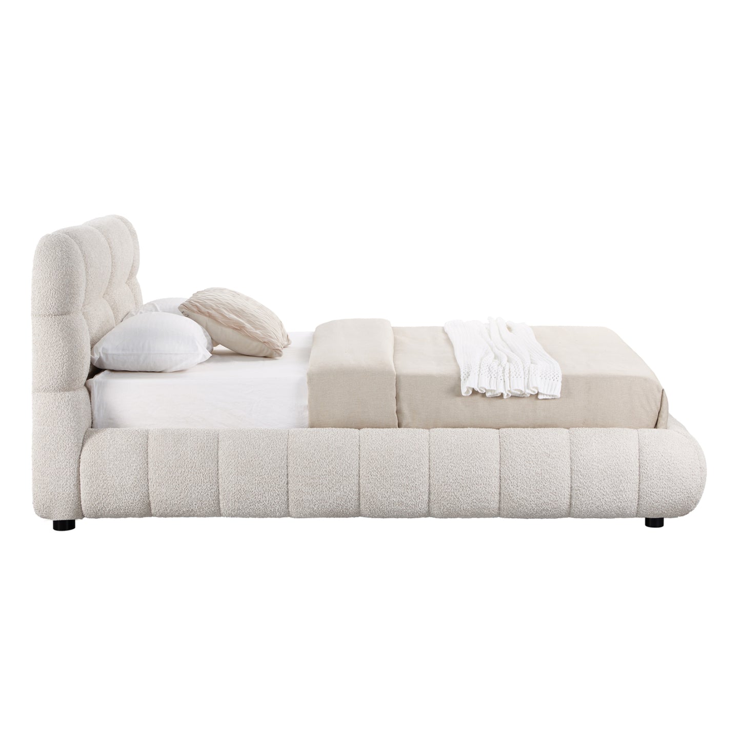 ΚΡΕΒΑΤΙ ΔΙΠΛΟ ΜΕ ΑΠΟΘ.ΧΩΡΟ BUBBLE HM730.03 ΜΠΕΖ ΜΠΟΥΚΛΕ ΥΦΑΣΜΑ--ΣΤΡΩΜΑ 160x200εκ