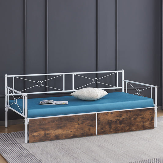 ΚΡΕΒΑΤΙ-ΚΑΝΑΠΕΣ BERNIE HM21121.01 ΛΕΥΚΟΣ ΜΕΤΑΛ.ΣΚΕΛΕΤΟΣ & ΣΥΡΤΑΡΙΑ- ΓΙΑ 190x90εκ.