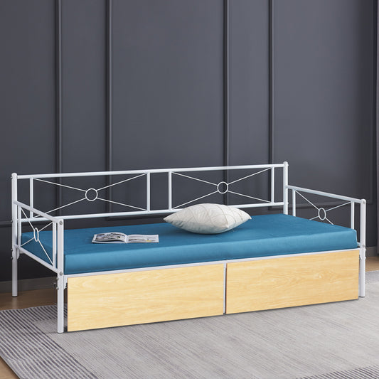 ΚΡΕΒΑΤΙ-ΚΑΝΑΠΕΣ BERNIE HM21121.02 ΛΕΥΚΟ ΜΕΤΑΛΛΟ & SONAMA ΣΥΡΤΑΡΙΑ- ΓΙΑ 190x90εκ.